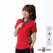 【遊遍天下】MIT台灣製女抗UV吸濕排汗機能POLO衫(SV050) M 紅色
