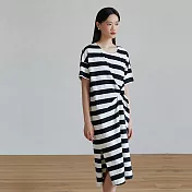 旅途原品 條紋扭結連衣裙 M/L-XL  M 黑白條紋