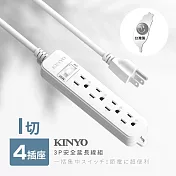 【KINYO】6尺一開四插|台製延長線|全新安規|1.8M延長電源線 NSD3146