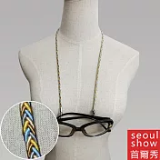 seoul show首爾秀 細麻花繩口罩掛繩鍊眼鏡鍊老花眼鏡防丟鍊  卡其多彩