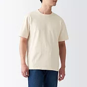 【MUJI 無印良品】男有機棉粗織天竺短袖T恤 M 原色