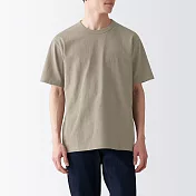 【MUJI 無印良品】男有機棉粗織天竺短袖T恤 M 米色