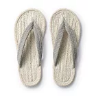 【MUJI 無印良品】印度棉混室內夾腳拖鞋/ XL 原色X灰色
