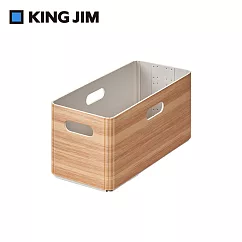 【KING JIM】KIINI 木質風格折疊收納箱 S 長型 自然棕