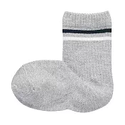 【MUJI 無印良品】兒童棉混腳跟特殊編織直角襪15~19cm 銀灰紋樣
