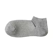 【MUJI 無印良品】女棉混螺紋淺口直角襪23~25cm 灰色
