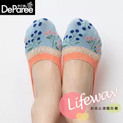 蒂巴蕾 Lifeway消臭止滑隱形襪─深口(春花) 桃紅色