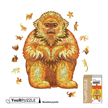 【YouRPUZZLE】木質不規則立體動物造型拼圖 金絲猴