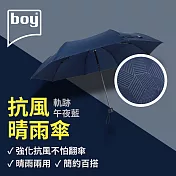 【德國boy】抗UV三折防風晴雨傘 幾何- 午夜藍