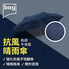 【德國boy】抗UV三折防風晴雨傘 幾何─ 午夜藍
