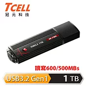 TCELL 冠元-USB3.2 1TB 4K FIRE 璀璨熾紅隨身碟 黑紅