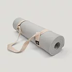 QMAT 10mm厚瑜珈墊 台灣製 附贈瑜珈繩揹帶及收納拉鍊袋 雙面雙壓紋止滑 冰川灰