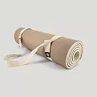 QMAT 10mm厚瑜珈墊 台灣製 附贈瑜珈繩揹帶及收納拉鍊袋 雙面雙壓紋止滑 香草拿鐵