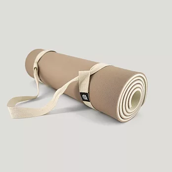 QMAT 10mm厚瑜珈墊 台灣製 附贈瑜珈繩揹帶及收納拉鍊袋 雙面雙壓紋止滑 香草拿鐵