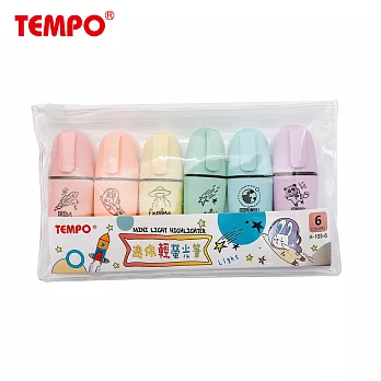 (2組1包)TEMPO H-103迷你輕螢光筆6色組