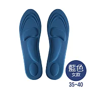 JIAGO 男女款4D立體舒壓鞋墊 藍色女款
