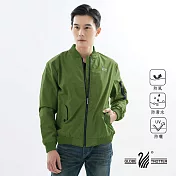 【遊遍天下】男款立領防風防潑抗UV防曬飛行夾克風衣外套( GJ1001) L 綠色