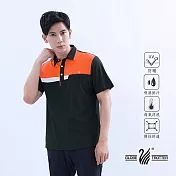 【遊遍天下】男款抗UV防曬涼感吸濕排汗機能POLO衫(GS1035) M 黑桔