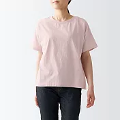 【MUJI 無印良品】女有機棉節紗天竺圓領短袖T恤 M-L 淡粉
