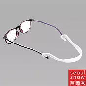seoul show首爾秀 矽膠超彈運動可調節太陽眼鏡鍊光學眼鏡防丟鍊 白色