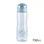 【HOUSUXI舒希】Tritan好提曲線水瓶-750ml  森林藍