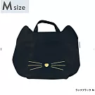 【日本Pinecreate】貓咪造型手提輕便購物袋(M) ‧ 黑