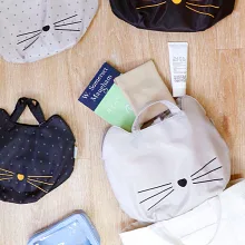 【日本Pinecreate】貓咪造型手提輕便購物袋(M)