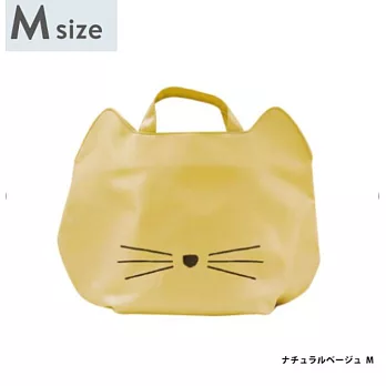 【日本Pinecreate】貓咪造型手提輕便購物袋(M) ‧ 黃