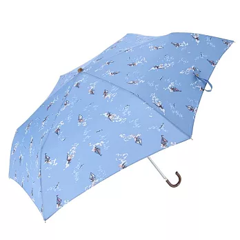 【日本nifty colors】抗UV晴雨防水輕量勾把折傘(附傘套) ‧ 帆船(藍)