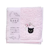 【日本KOJI】可愛貓咪萬用柔軟純綿方巾 ‧ 黑貓