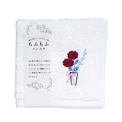 【日本KOJI】小花盆萬用柔軟純綿方巾 ‧ 白