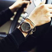 Watch-123 巴黎街5號-經典小香風菱格紋手錶 _黑色