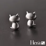 【Hera 赫拉】文青立體小貓S925純銀 H111051710 銀色