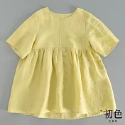 【初色】森系甜美娃娃衫亞麻風上衣-共3色-61032(M-2XL可選) L 黃色