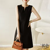 【初色】簡約時尚背心連身裙-黑色-60780(M-2XL可選) M 黑色