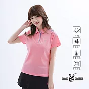 【遊遍天下】女款格紋抗UV防曬涼感吸濕排汗機能POLO衫(GS1016) 5XL 粉紅