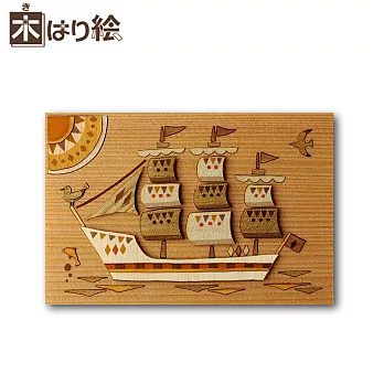 【KINOWA】原木拼貼畫DIY藝術套組 交通工具的風景- 帆船