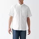 【MUJI 無印良品】男有機棉水洗牛津布扣領短袖襯衫 L 白色