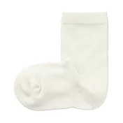 【MUJI 無印良品】兒童棉混腳跟特殊編織直角襪15~19cm 柔白
