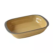 【KAKUNI】質感素色陶瓷焗烤盤370ml ‧ 黃