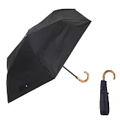 【a.s.s.a】質感素色 超遮光勾把晴雨折傘(附傘套) ‧ 黑