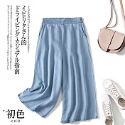 【初色】冰絲涼感薄款牛仔七分寬褲-共2色-62181(M-2XL可選) M 淺藍色