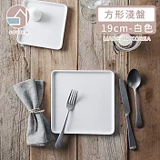 【韓國SSUEIM】LEED系列莫蘭迪陶瓷方形淺盤19cm(白色)