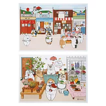 【GENERAL STICKER】不可思議的貓世界 生寫真(L判)2入組 ‧ 貓橫丁+花店