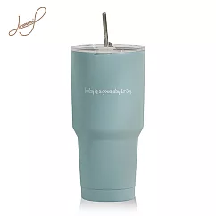 【Hiromimi】不鏽鋼冰壩杯900ml─保溫保冰 環保飲料杯 冰霸杯 莫蘭迪藍