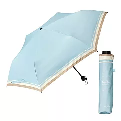 【Water Front】抗UV超防水耐風遮光折傘 ‧ 細條紋邊(藍)