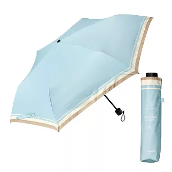 【Water Front】抗UV超防水耐風遮光折傘 ‧ 細條紋邊(藍)