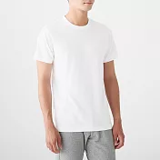 【MUJI 無印良品】男有機棉無側縫天竺圓領短袖T恤/2入 XL 白色