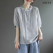 【AMIEE】復古百搭舒適上衣(KDT-0062) XL 灰色