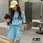 【Jilli~ko】兩件套韓系純色休閒運動寬鬆衛衣套裝 J8710  FREE 藍色